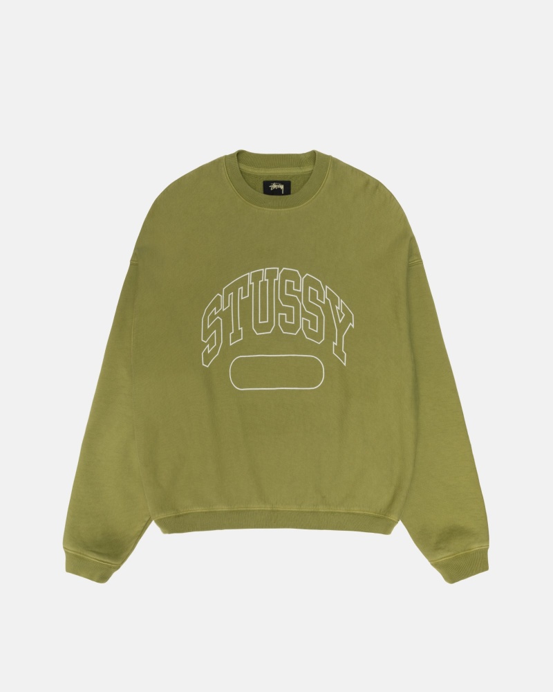 Green Stüssy Varsity Oversized Crew | ICHG2-8170