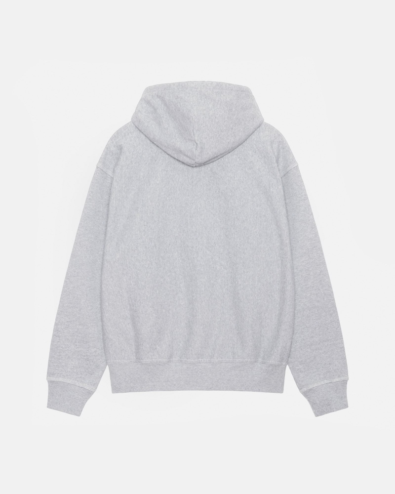 Grey Heather Stüssy Contrast Stitch Label Hoodie | OFRT5-0416