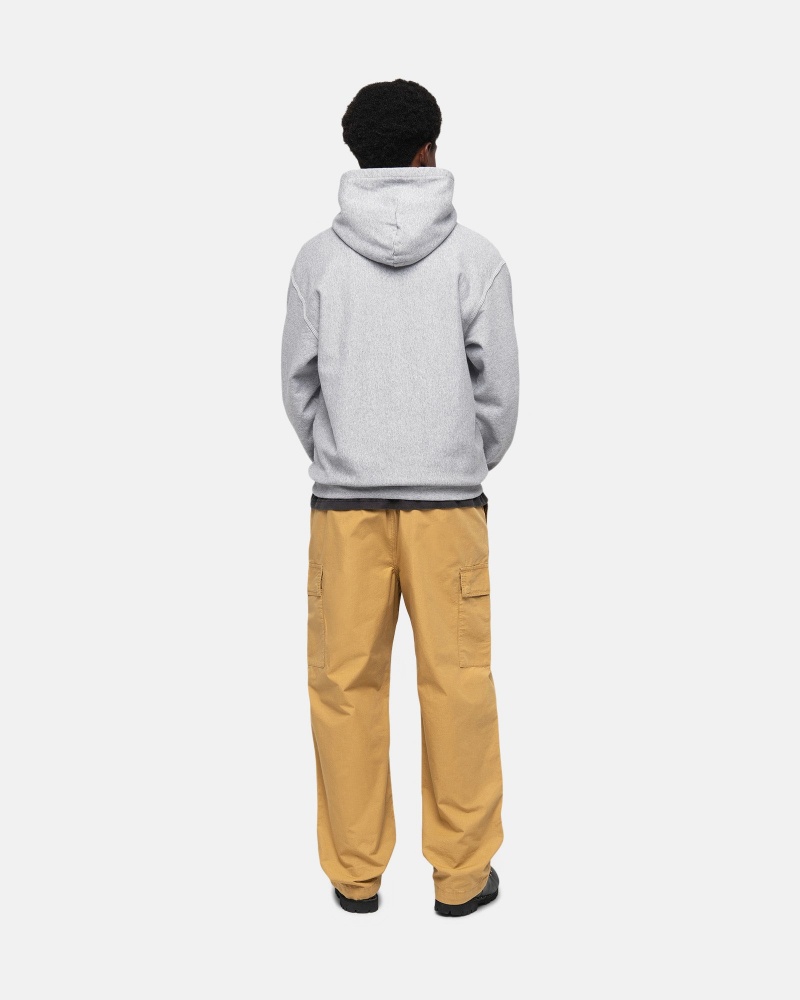 Grey Heather Stüssy Contrast Stitch Label Hoodie | OFRT5-0416