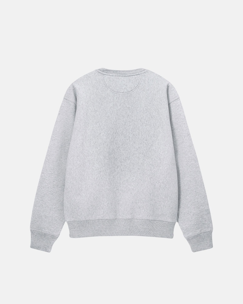 Grey Heather Stüssy Stock Logo Crew | MIRK5-9807