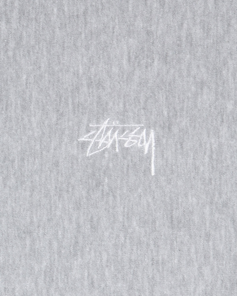 Grey Heather Stüssy Stock Logo Crew | MIRK5-9807