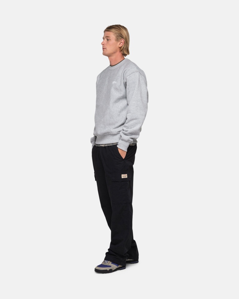 Grey Heather Stüssy Stock Logo Crew | MIRK5-9807