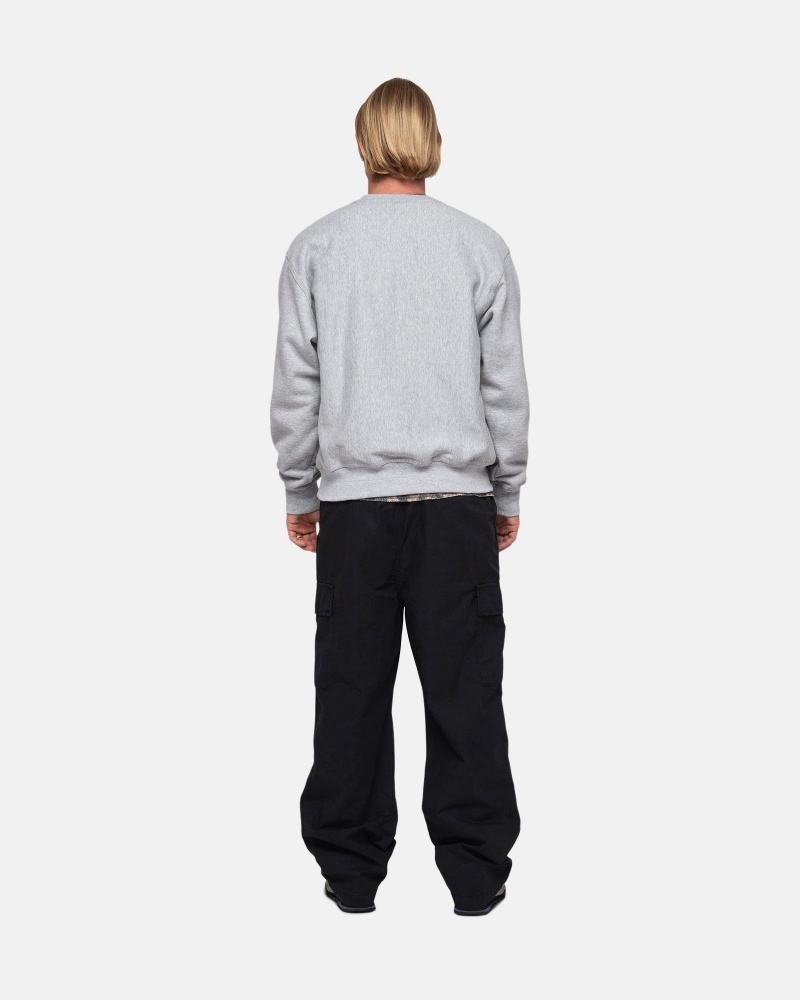 Grey Heather Stüssy Stock Logo Crew | MIRK5-9807