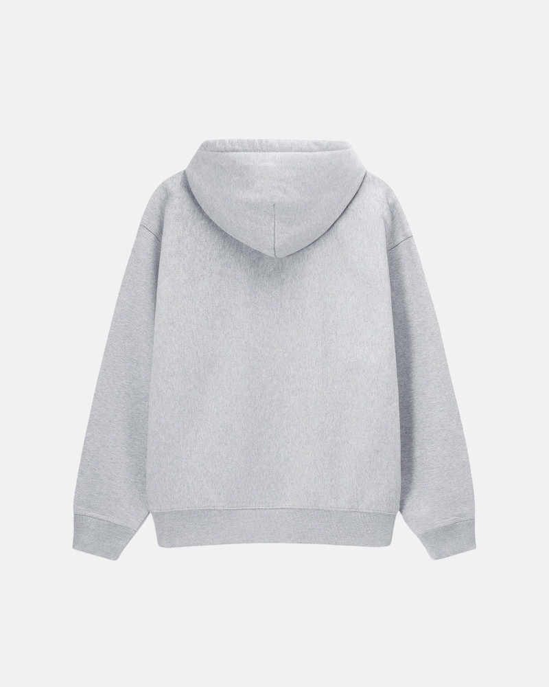 Grey Heather Stüssy Stock Logo Hoodie | YFKX8-4210