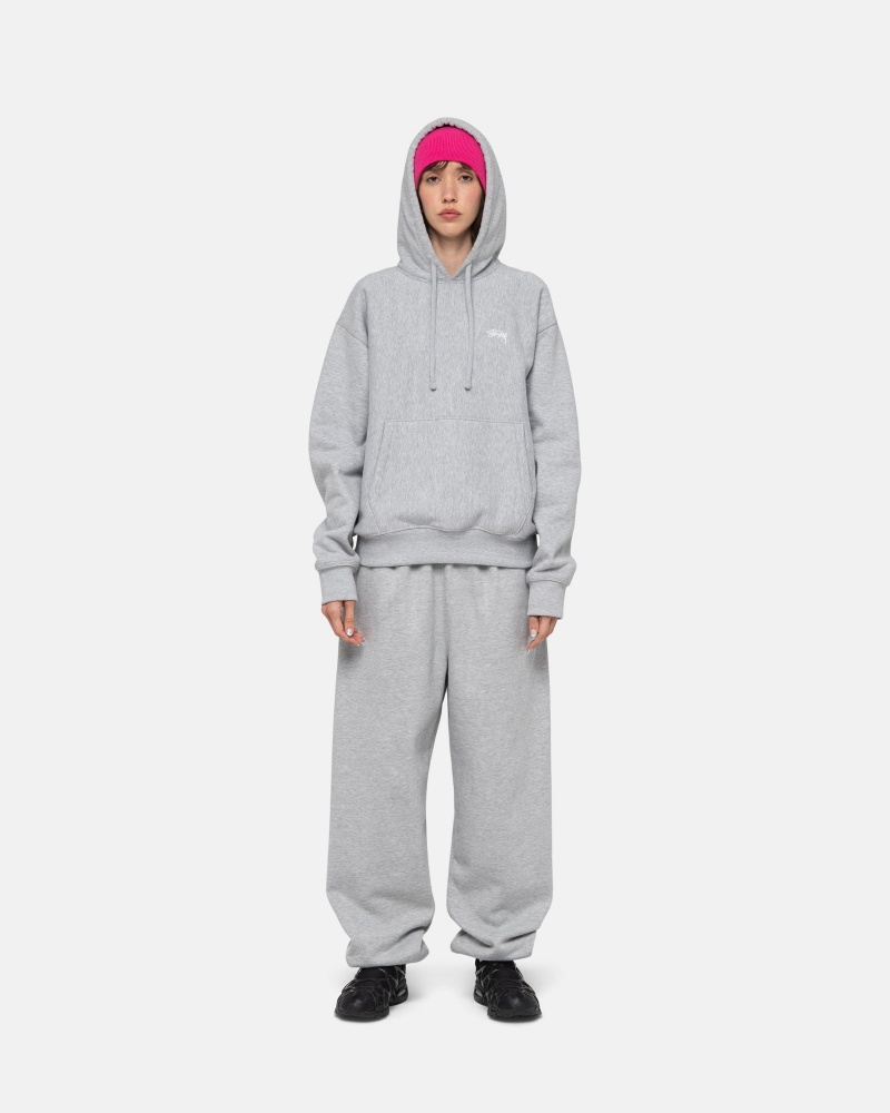 Grey Heather Stüssy Stock Logo Hoodie | YFKX8-4210