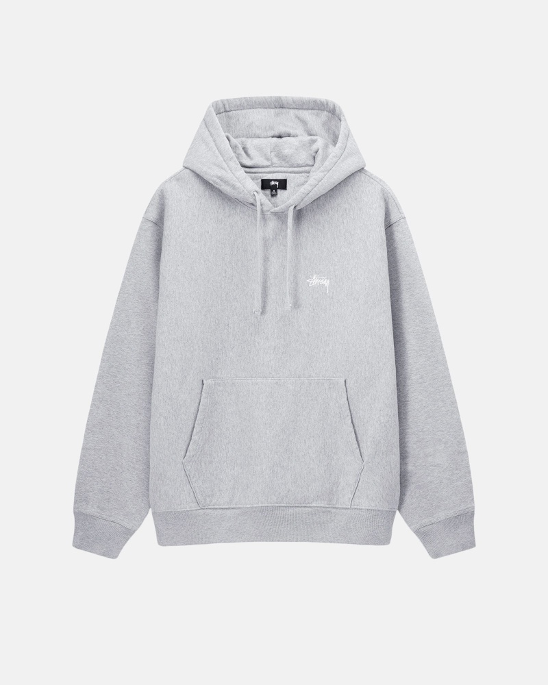 Grey Heather Stüssy Stock Logo Hoodie | YFKX8-4210