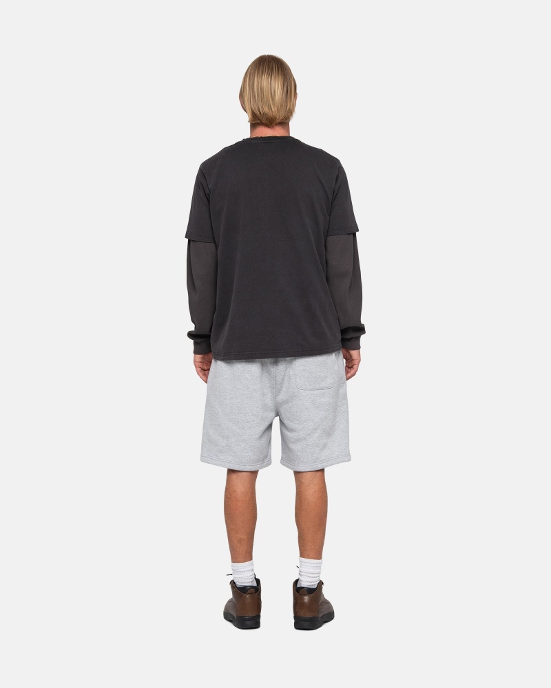 Grey Heather Stüssy Stock Logo Sweatshort | ROVL0-5931