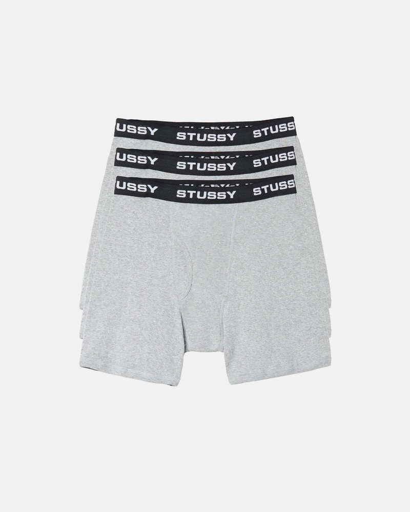 Grey Heather Stüssy Stussy Boxer Briefs | ZXJD2-9108