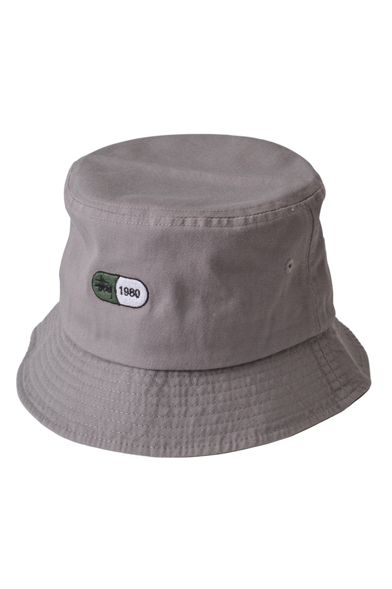 Grey Stüssy Capsule Bucket Hat | LZWITM-174