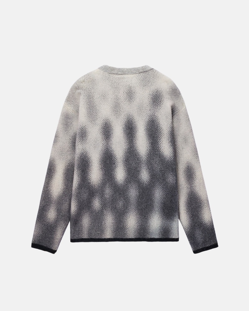 Grey Stüssy Gradient Dot Brushed Sweater | FSZO-23684