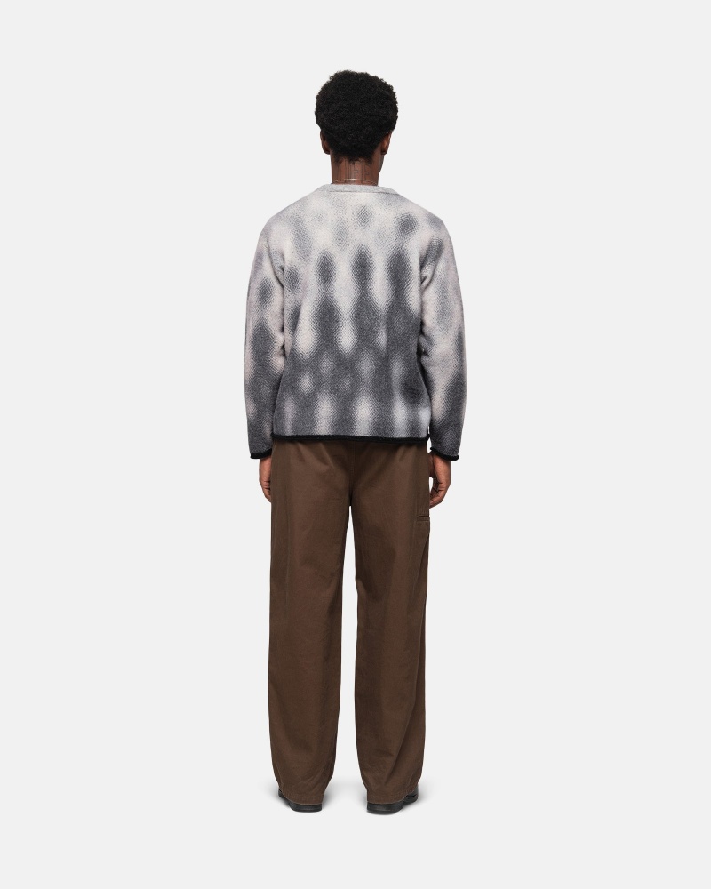 Grey Stüssy Gradient Dot Brushed Sweater | FSZO-23684