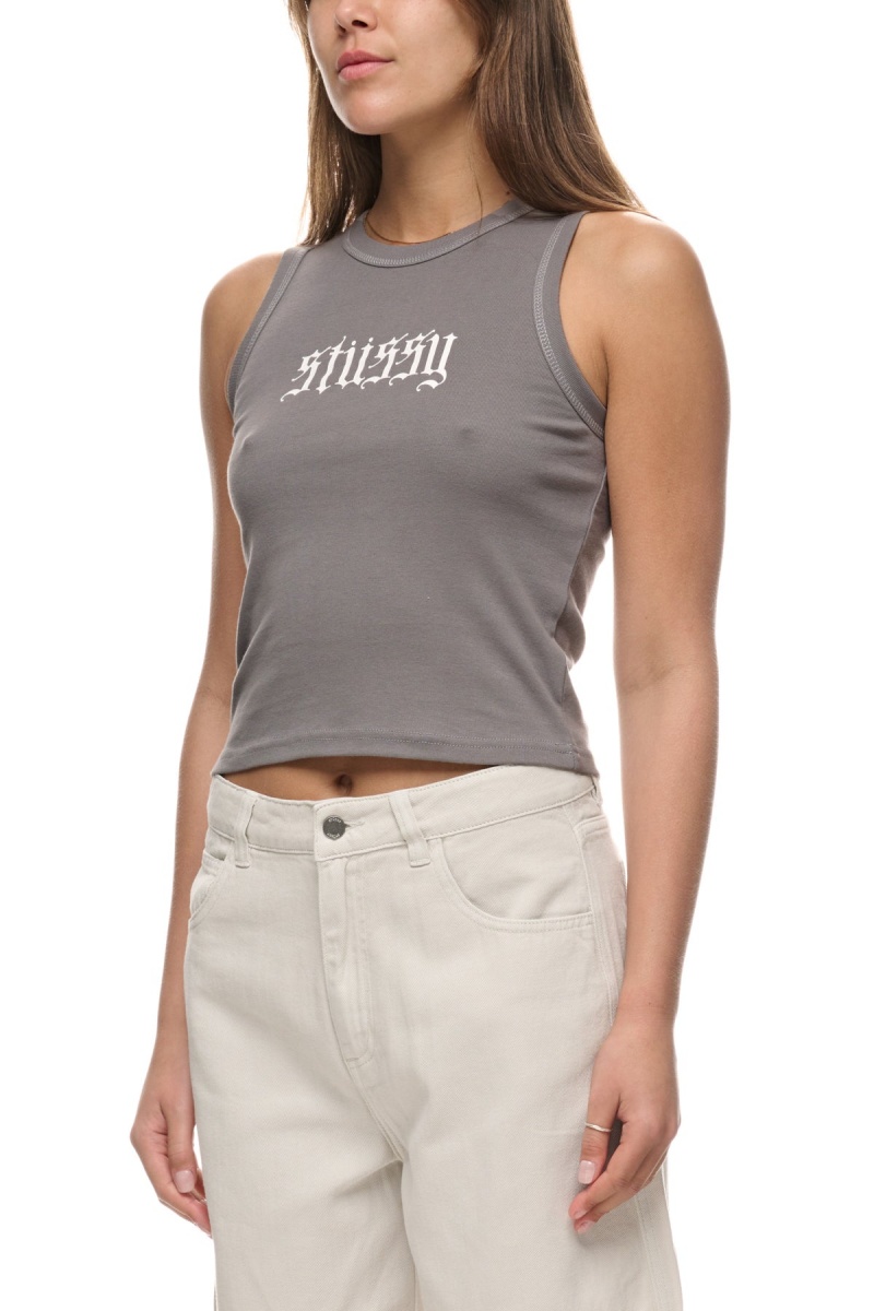 Grey Stüssy Stussy Rib Tank | HPIMLV-967