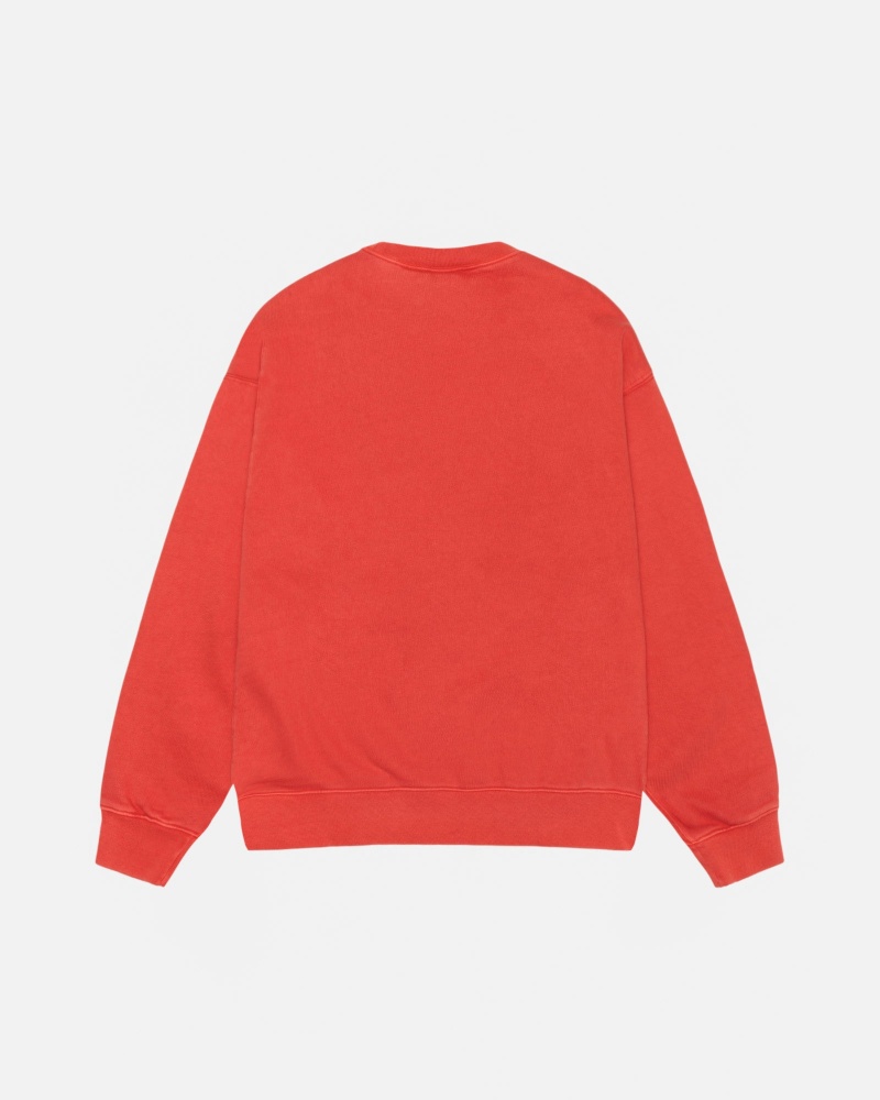 Habanero Red Stüssy & Nike Pigment Dyed Fleece Crew | WCHR4-6985