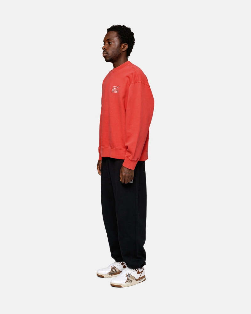 Habanero Red Stüssy & Nike Pigment Dyed Fleece Crew | WCHR4-6985