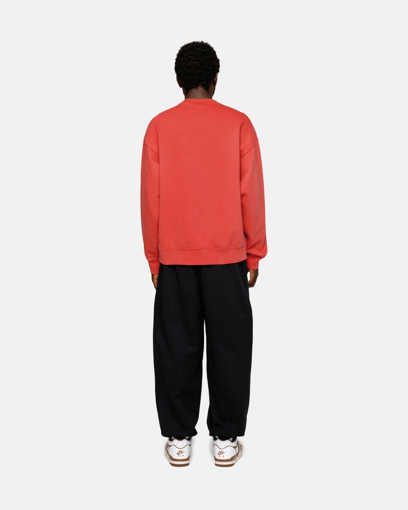 Habanero Red Stüssy & Nike Pigment Dyed Fleece Crew | WCHR4-6985