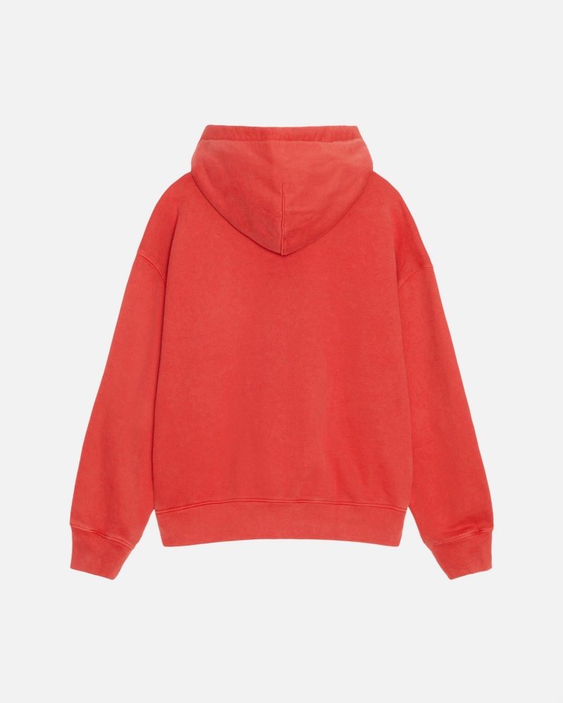 Habanero Red Stüssy & Nike Pigment Dyed Fleece Zip Hoodie | KHRG5-1470