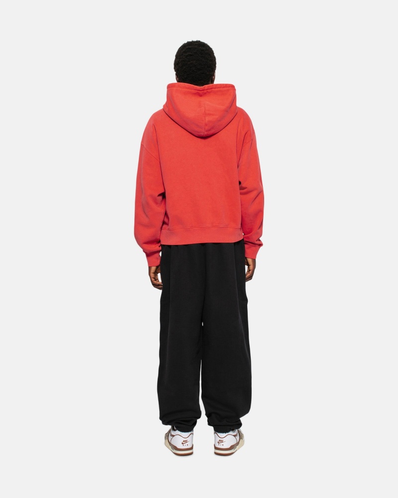 Habanero Red Stüssy & Nike Pigment Dyed Fleece Zip Hoodie | KHRG5-1470