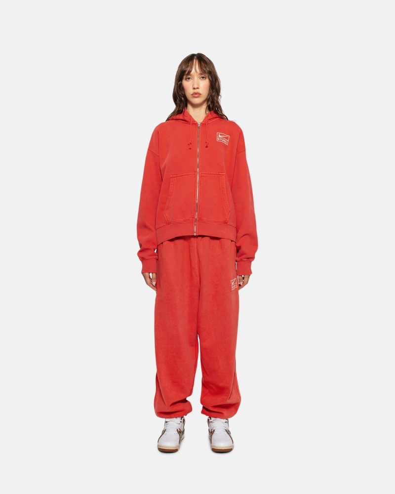 Habanero Red Stüssy & Nike Pigment Dyed Fleece Pant | DJZQ9-7682