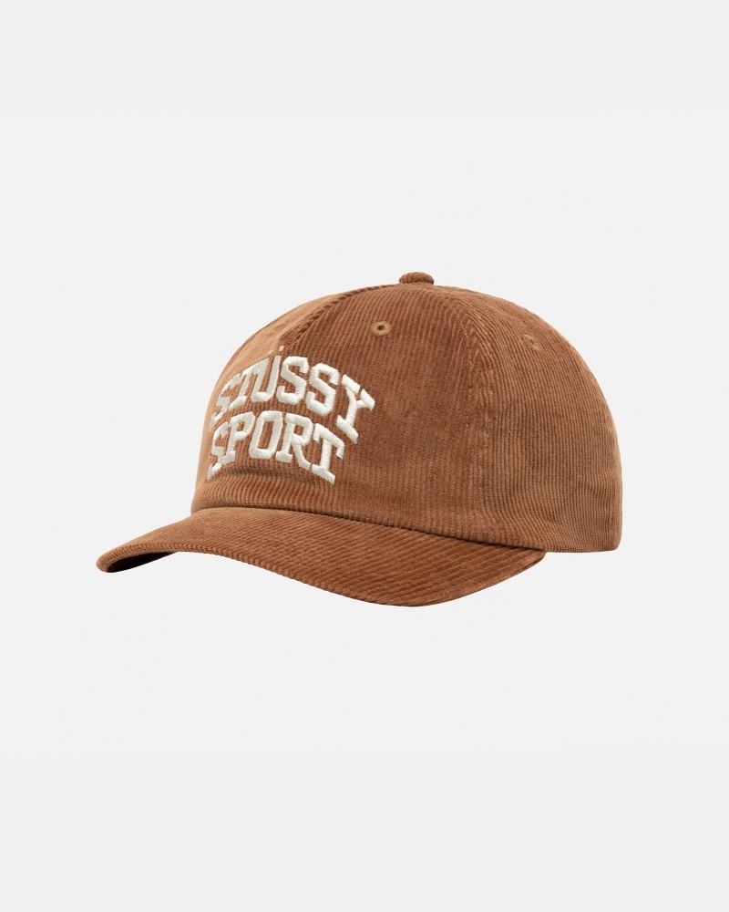 Hazelnut Stüssy Mid-Depth Sport Arch Strapback | OBIL6-1082