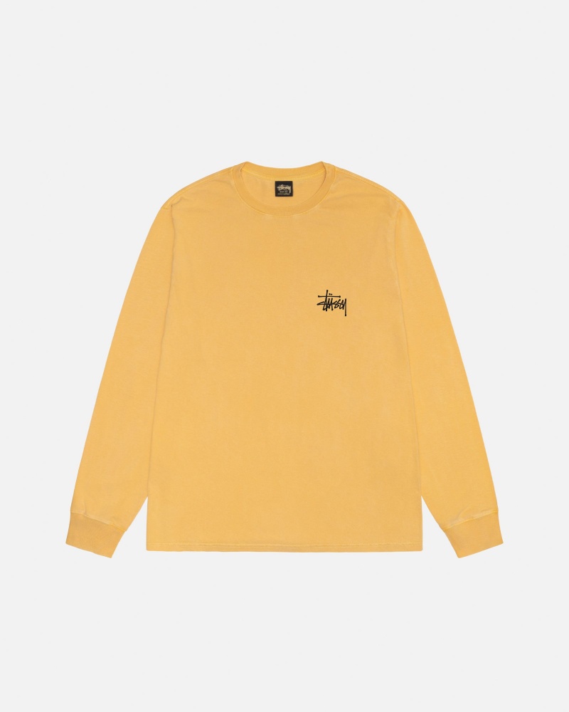 Honey Stüssy Basic Stussy LS Tee Pigment Dyed | ZKSP-27198