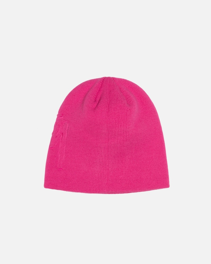 Hot Pink Stüssy Skullcap Embossed Smooth Stock | GVTO-94136