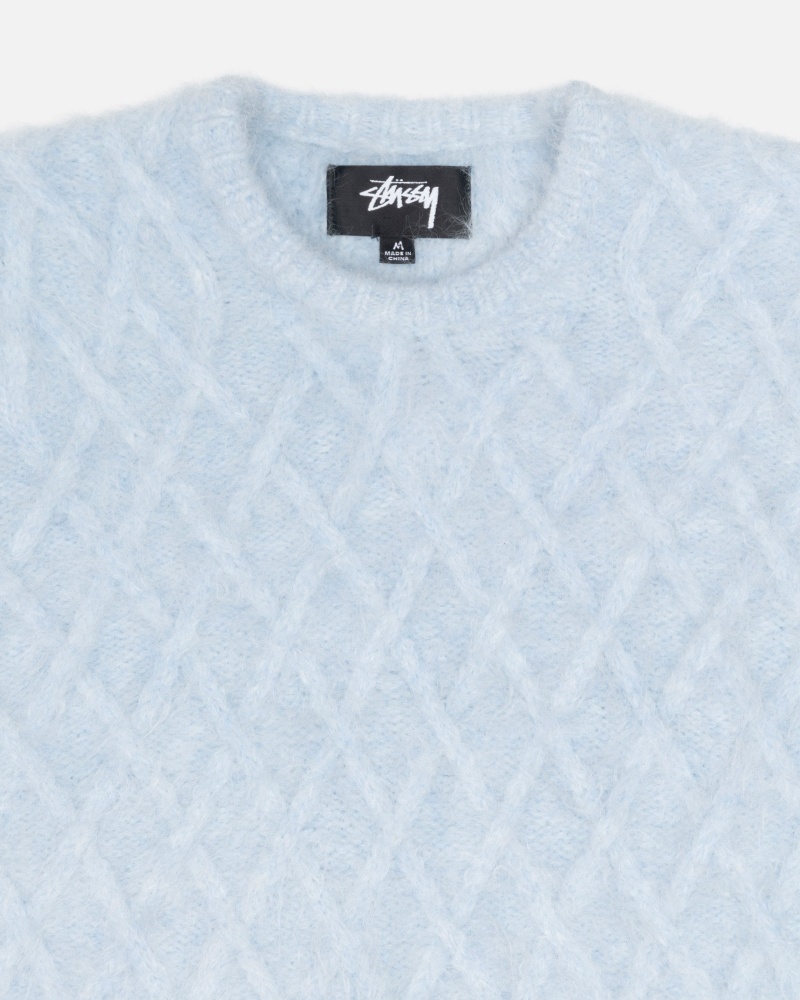 Ice Stüssy Fuzzy Lattice Crew Sweater | LUEO0-1427