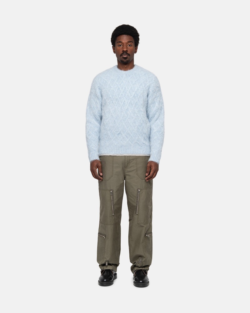 Ice Stüssy Fuzzy Lattice Crew Sweater | LUEO0-1427