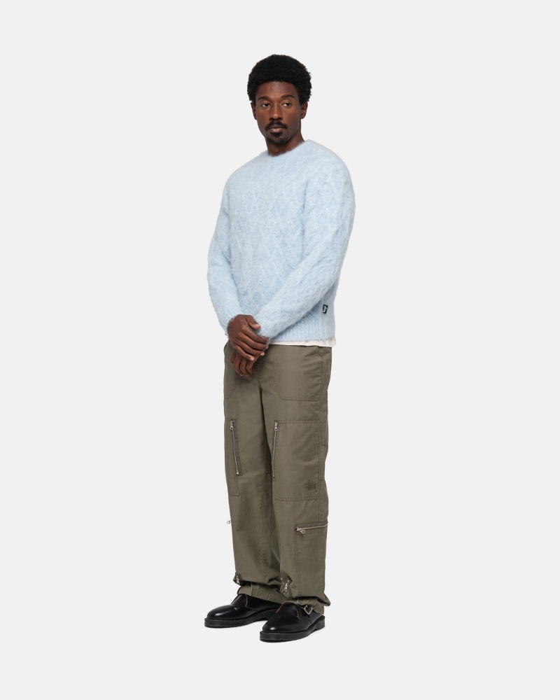 Ice Stüssy Fuzzy Lattice Crew Sweater | LUEO0-1427