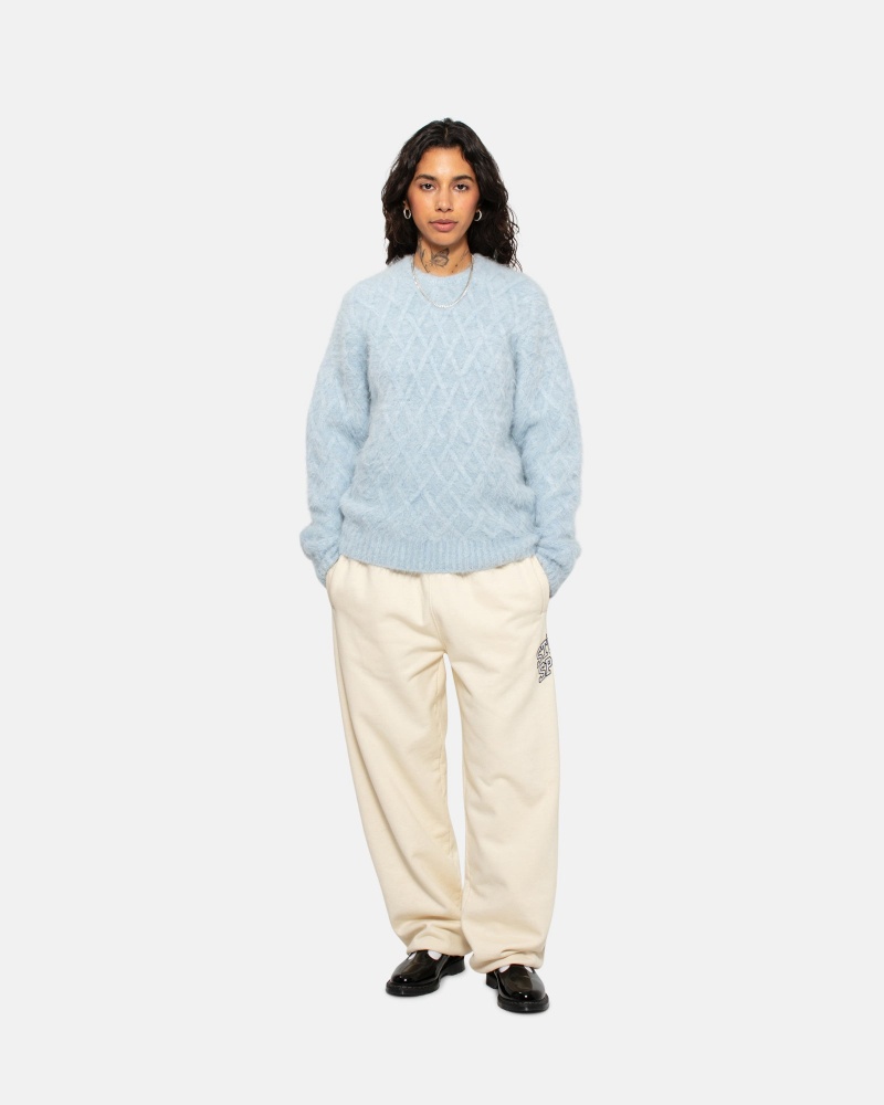 Ice Stüssy Fuzzy Lattice Crew Sweater | LUEO0-1427