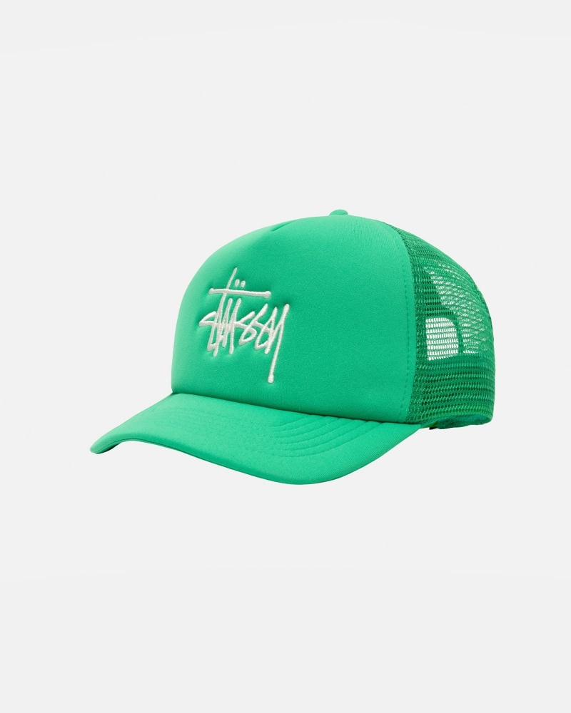 Kelly Green Stüssy Trucker Big Basic Snapback | RFQB2-4753