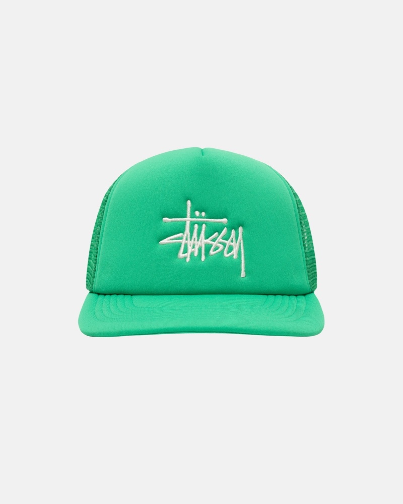 Kelly Green Stüssy Trucker Big Basic Snapback | RFQB2-4753