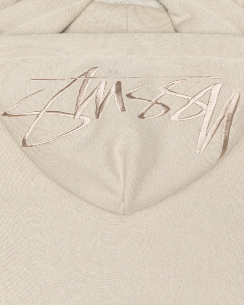 Khaki Stüssy Back Hood Applique Hood | TKHR-71624