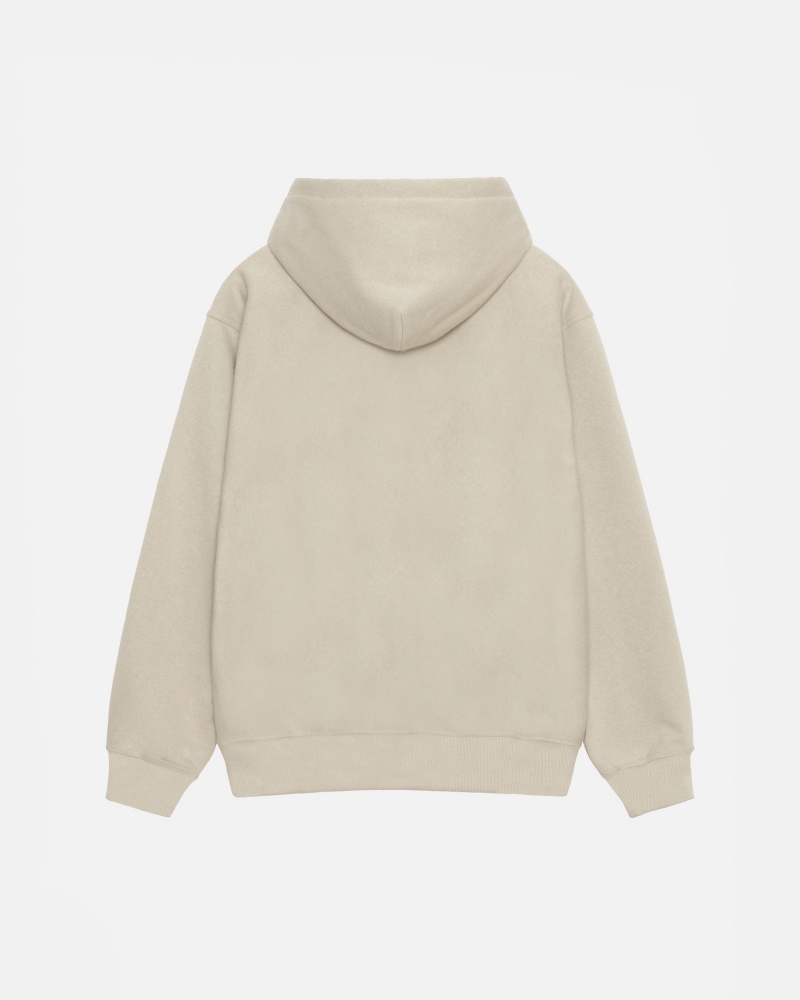 Khaki Stüssy Basic Applique Hood | MJWU-53248