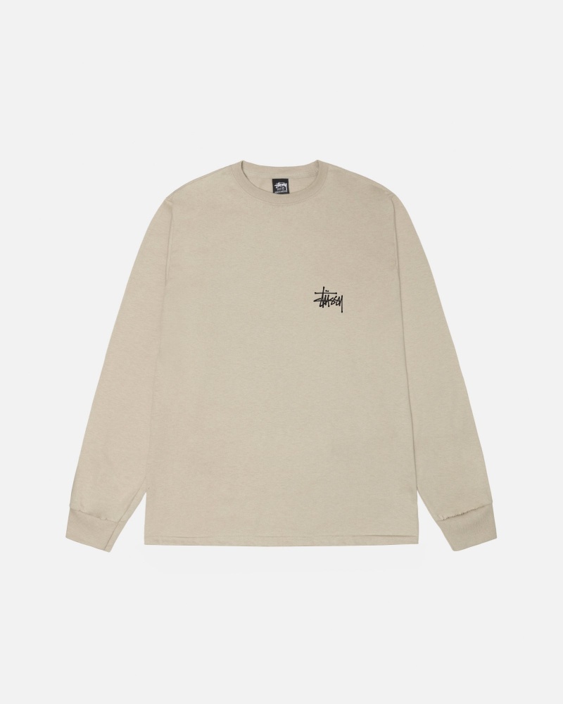 Khaki Stüssy Basic Stussy Ls Tee | TNMJ-23714