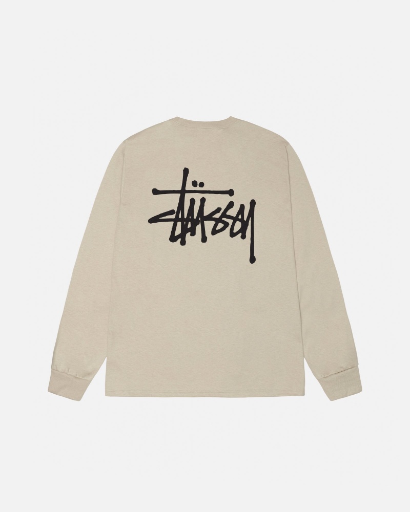 Khaki Stüssy Basic Stussy Ls Tee | TNMJ-23714