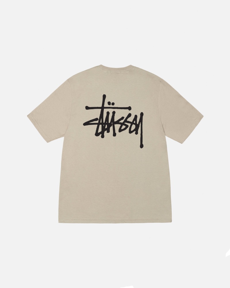 Khaki Stüssy Basic Stussy Tee | LSAX-15438