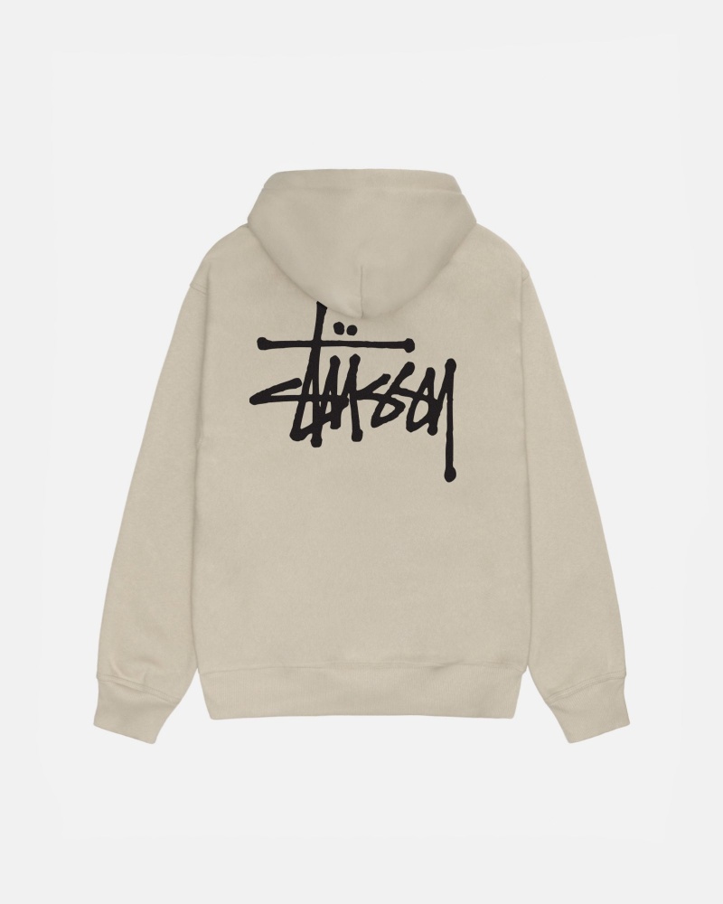 Khaki Stüssy Basic Stussy Zip Hoodie | QVNE-70623