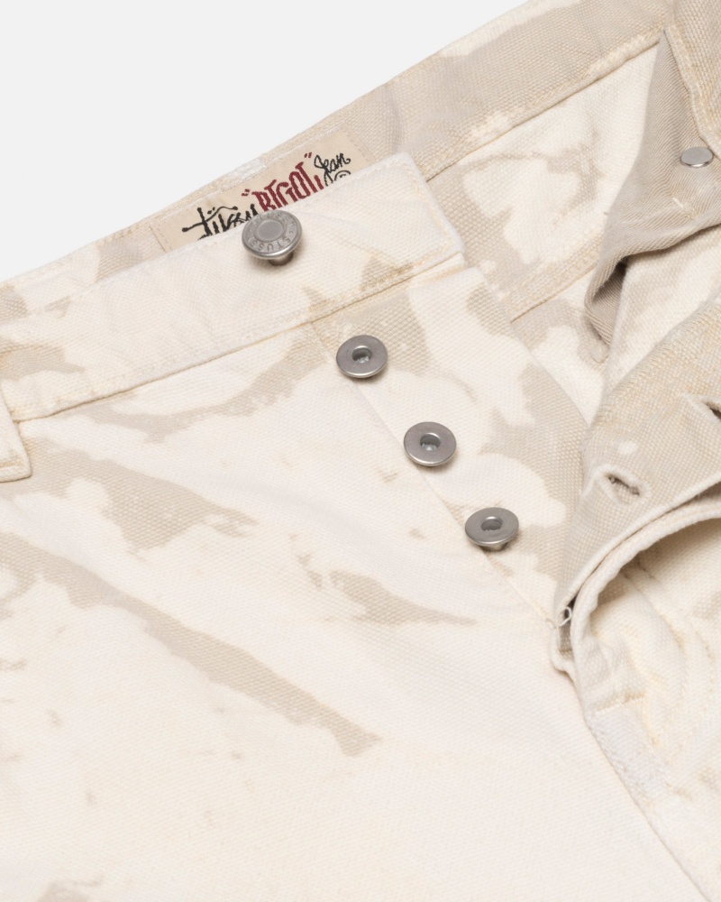 Khaki Stüssy Big Ol' Jean Distressed Canvas | NRXZ-23418