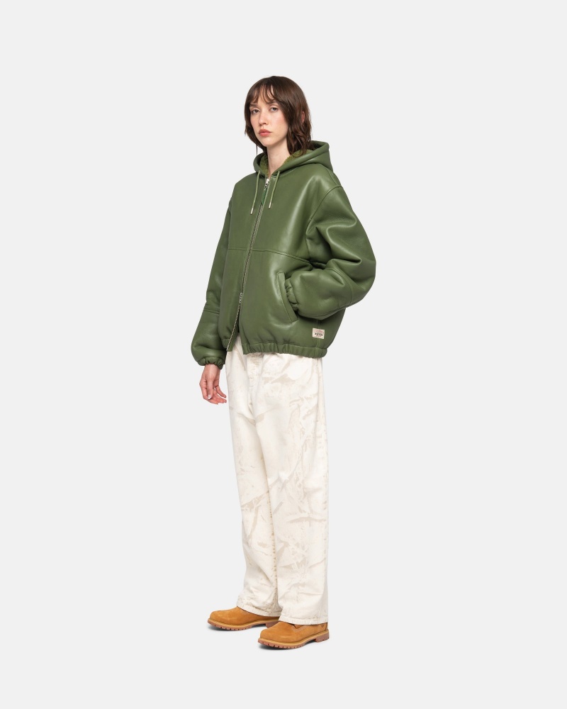 Khaki Stüssy Big Ol' Jean Distressed Canvas | NRXZ-23418