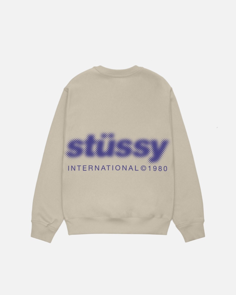 Khaki Stüssy Blur Crew | WXQK9-7013