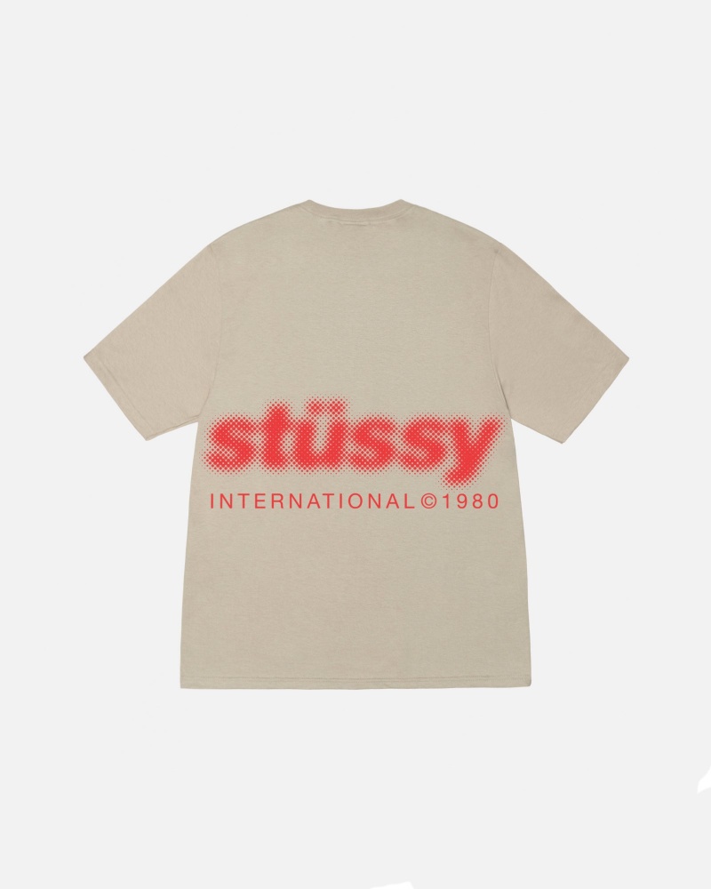 Khaki Stüssy Blur Tee | VJRE9-6307