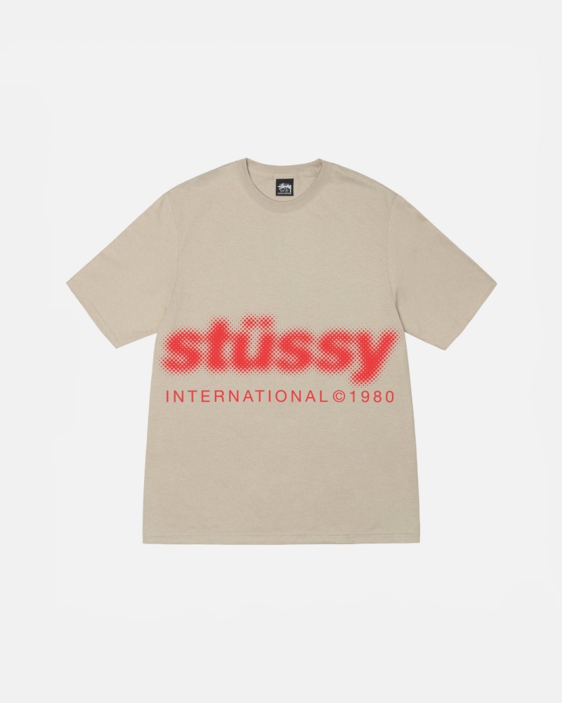 Khaki Stüssy Blur Tee | VJRE9-6307