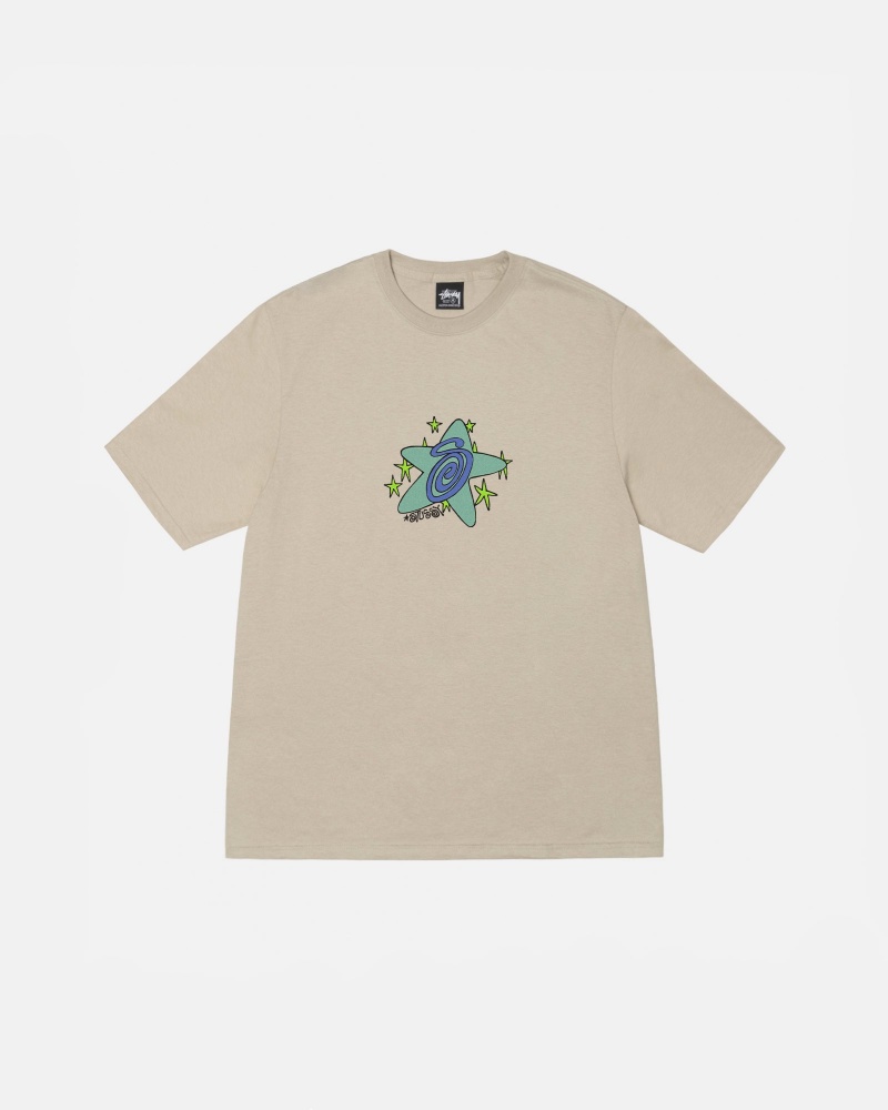 Khaki Stüssy Galaxy Tee | SAYT-76305