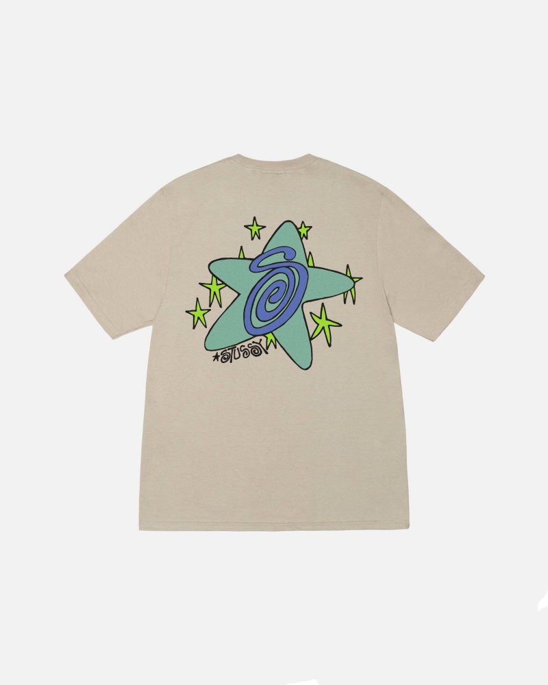 Khaki Stüssy Galaxy Tee | SAYT-76305