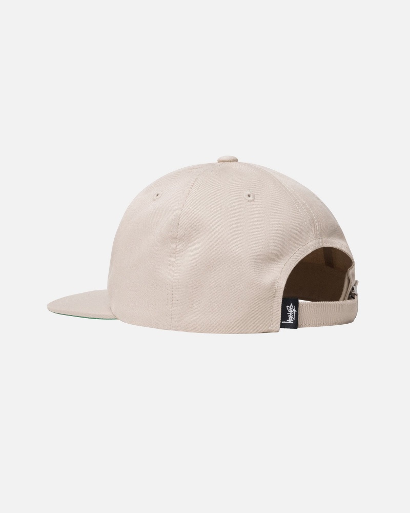 Khaki Stüssy Mid-Depth Stu Arch Strapback | TFUP9-6208