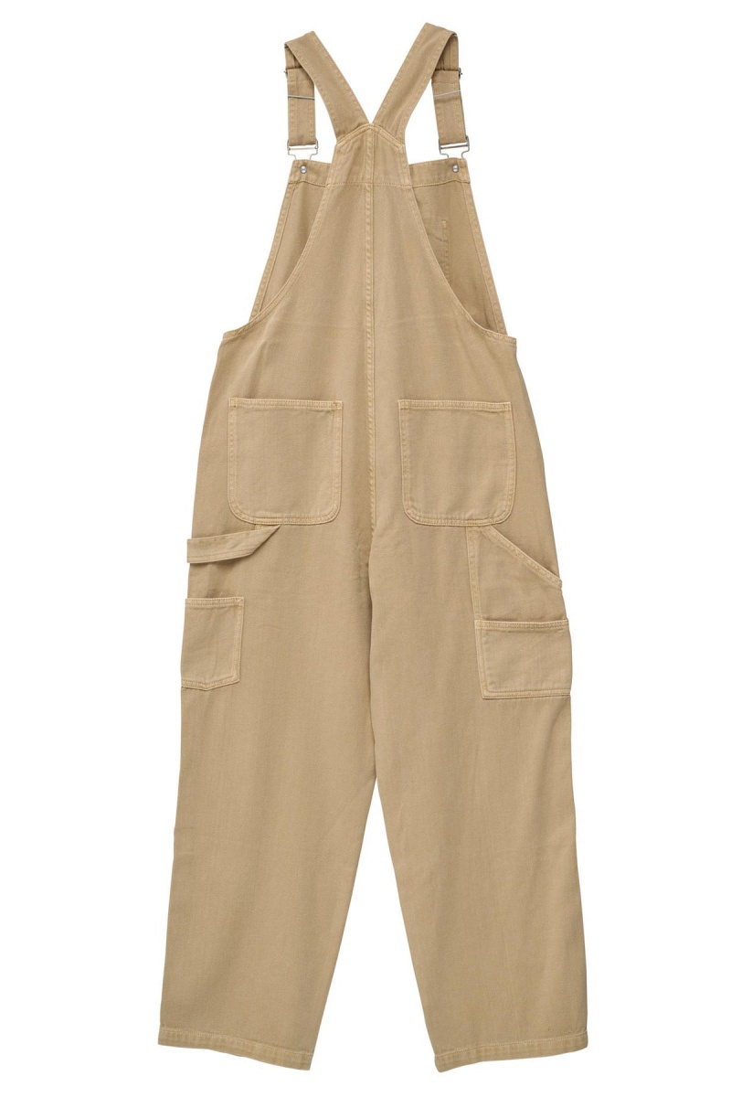 Khaki Stüssy Nevada Denim Overall | QVLTIK-237