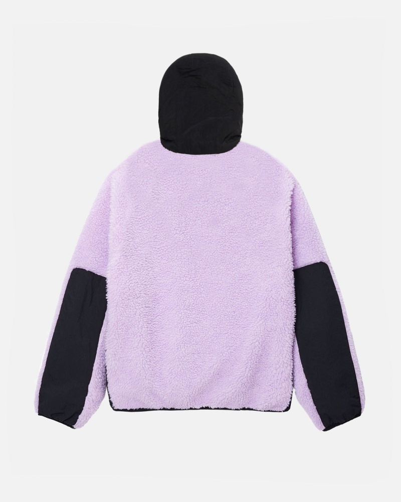 Lavender Stüssy Sherpa Paneled Hooded Jacket | MIAR0-7851