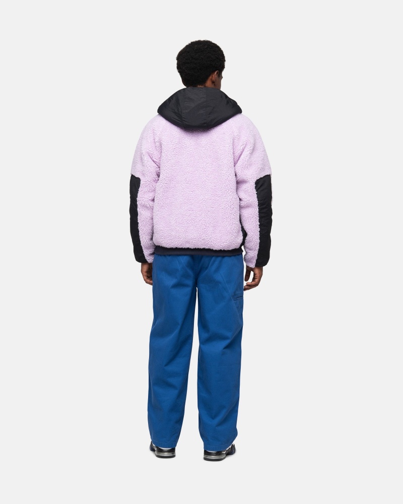 Lavender Stüssy Sherpa Paneled Hooded Jacket | MIAR0-7851