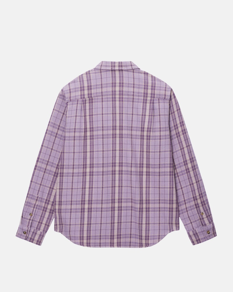 Lavender Stüssy Stones Plaid Shirt | RDHT7-5938