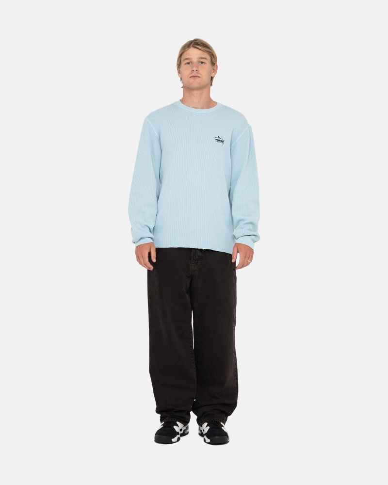 Light Blue Stüssy Basic Stock Ls Thermal | RCDQ2-8764